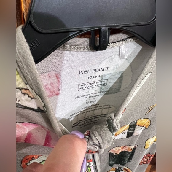 Posh Peanut Sushi Print 0-3 Months Sashimi Footie - Picture 2 of 4